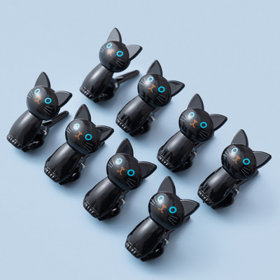 Set x8 Pinzas/Clips Multifuncionales Cute Gatito Black & White